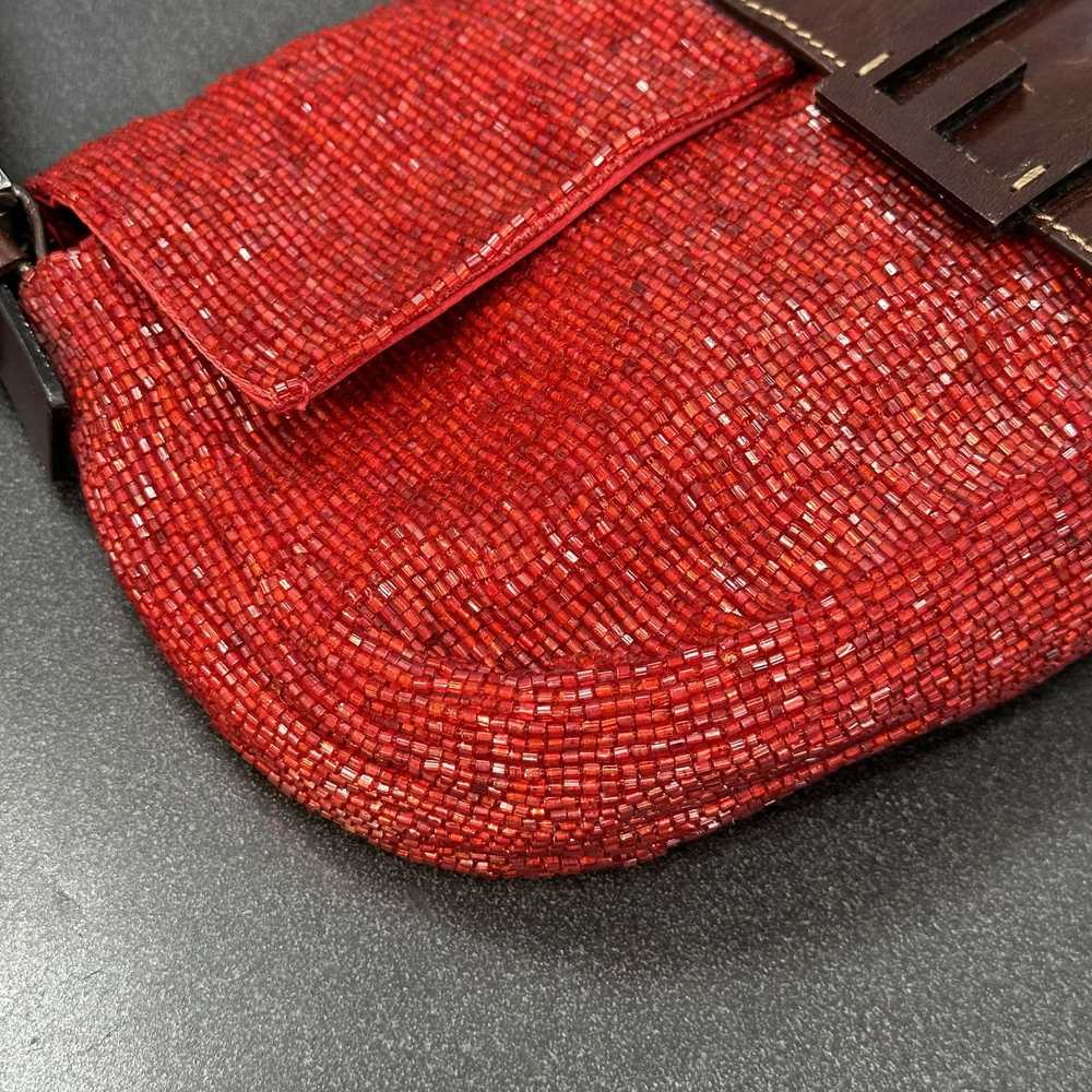 Fendi Fendi Rare Limited Edition Red Beaded Brown… - image 5