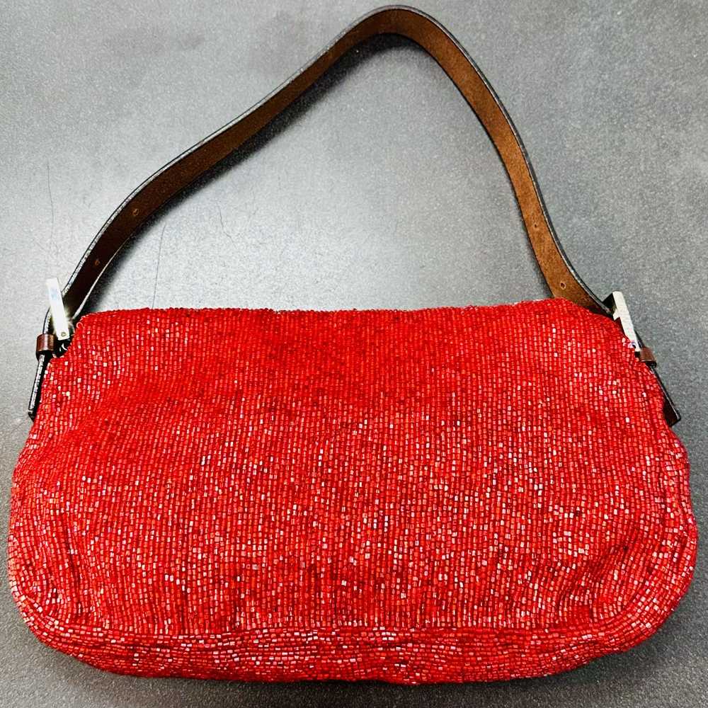 Fendi Fendi Rare Limited Edition Red Beaded Brown… - image 8