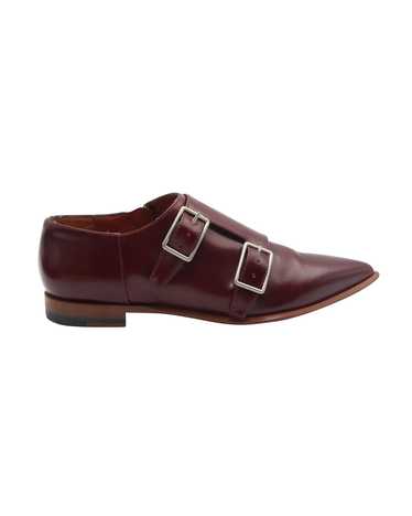 Acne Studios Burgundy Leather Monk Strap Loafers