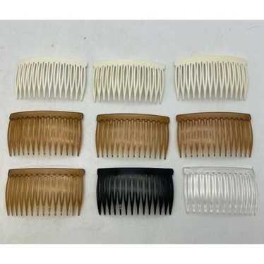 Vintage Lot of 9 Hair Side Comb Hard Plastic Unbr… - image 1