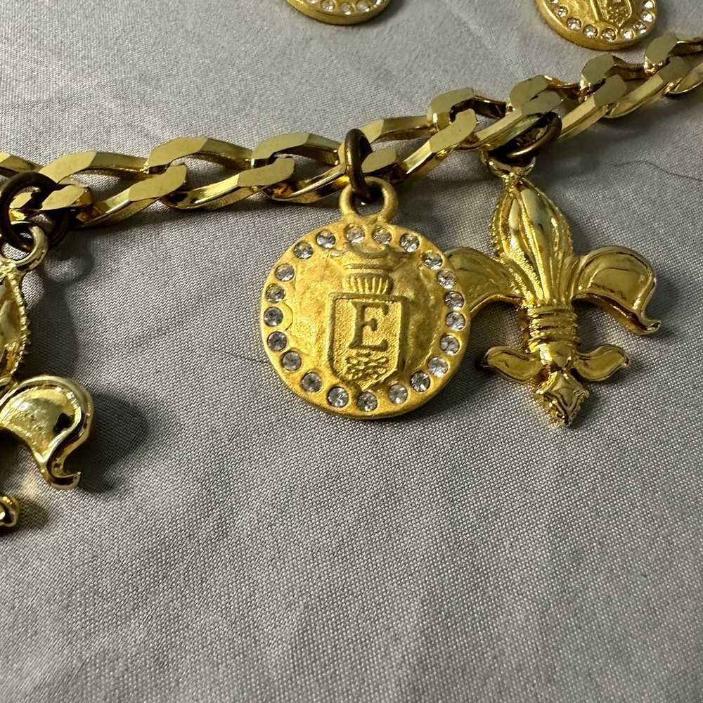 Escada Vintage Fluer de Lis Medallion Gold Tone B… - image 5