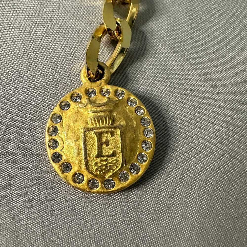 Escada Vintage Fluer de Lis Medallion Gold Tone B… - image 6