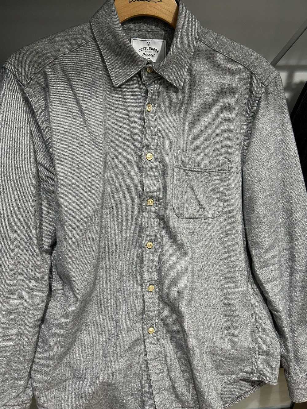 Wings + Horns Wings + Horns Grey Flannel Shirt - image 1