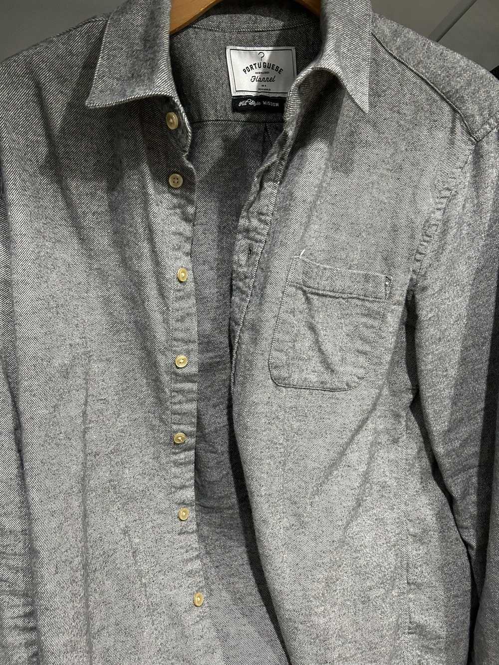 Wings + Horns Wings + Horns Grey Flannel Shirt - image 5