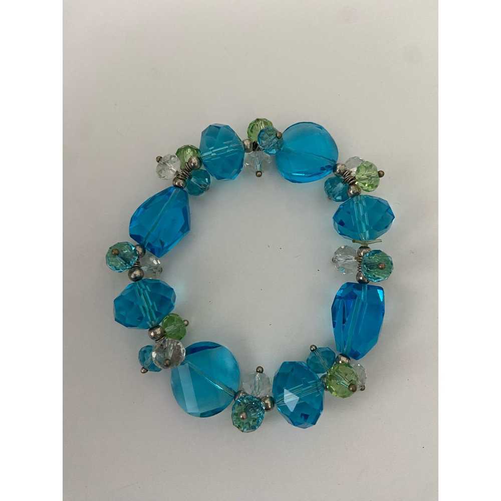 Handmade Pretty handmade blue and green glass bea… - image 3