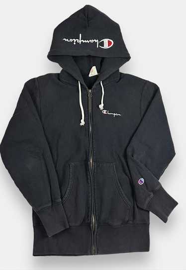 Champion vintage embroidered black zip hoodie woma