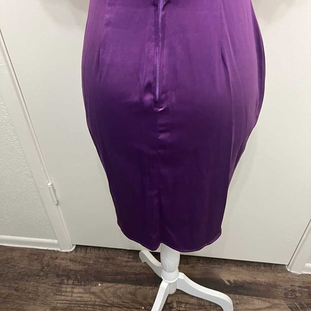 Pinup Couture Ava Wrap Look Dress Purple Satin Pl… - image 10