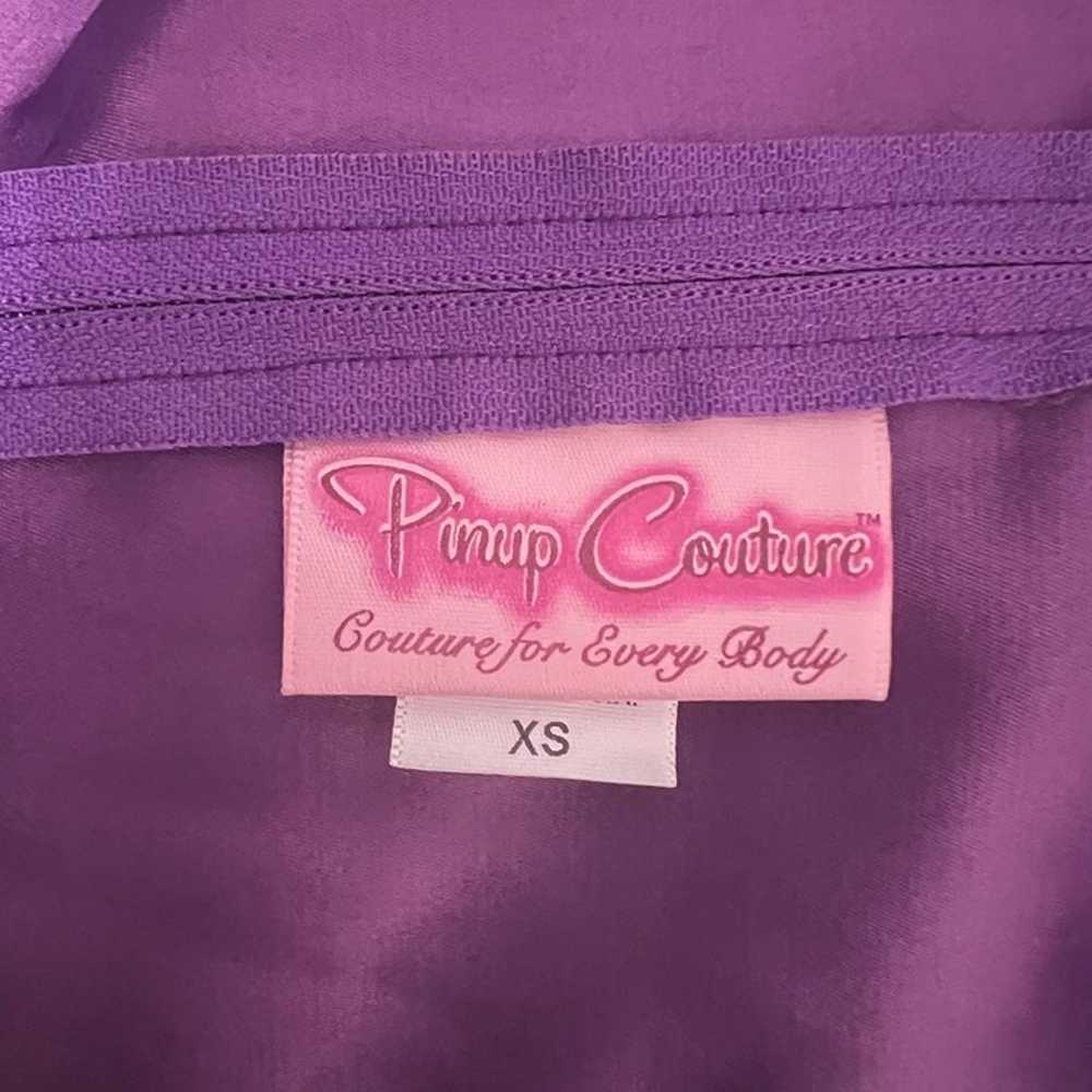 Pinup Couture Ava Wrap Look Dress Purple Satin Pl… - image 12