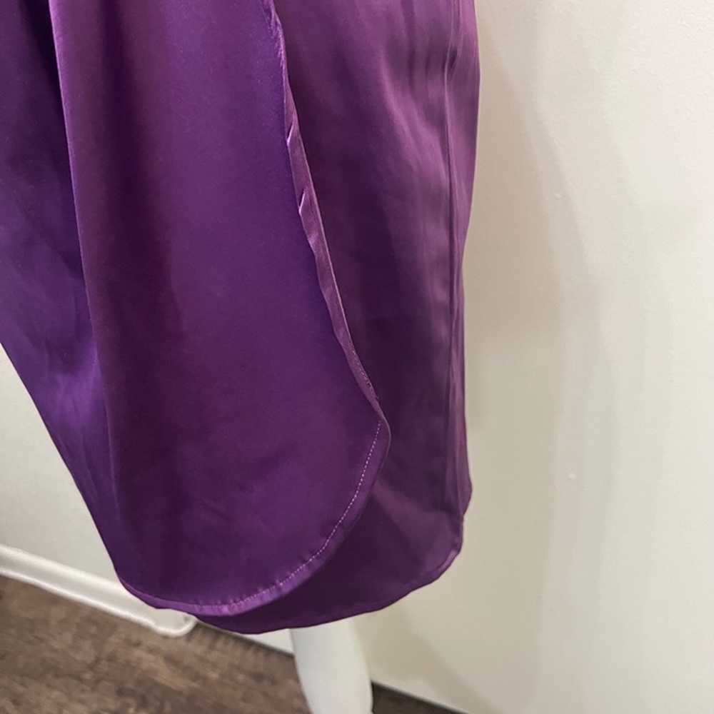 Pinup Couture Ava Wrap Look Dress Purple Satin Pl… - image 4