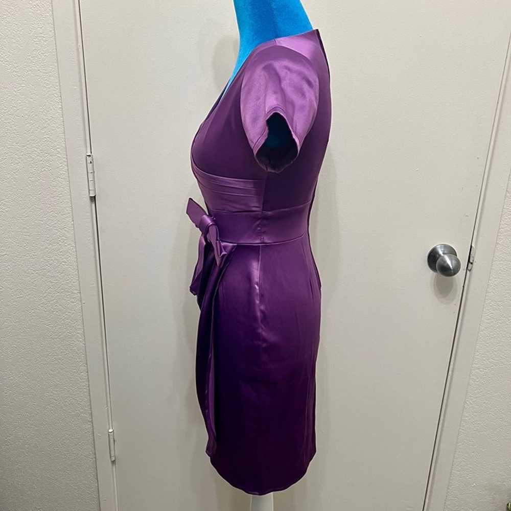 Pinup Couture Ava Wrap Look Dress Purple Satin Pl… - image 6
