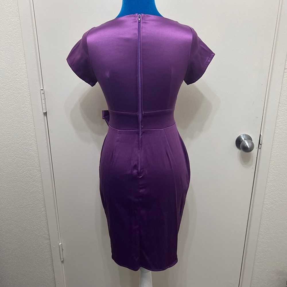 Pinup Couture Ava Wrap Look Dress Purple Satin Pl… - image 7