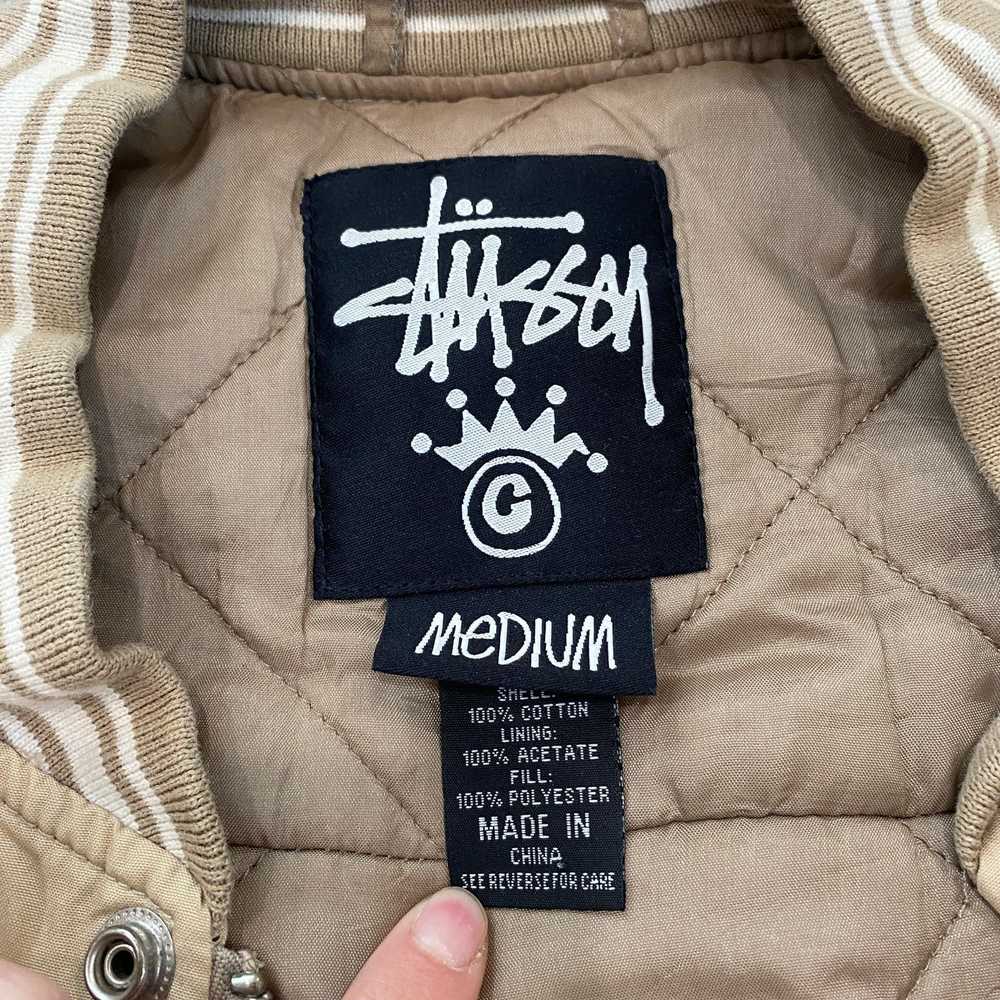Streetwear × Stussy Stussy Khaki Bomber Jacket Me… - image 4