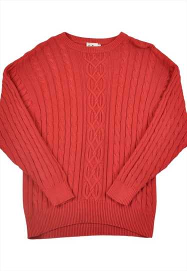 Vintage Cable Knit Knitwear Sweater Dark Pink Lad… - image 1