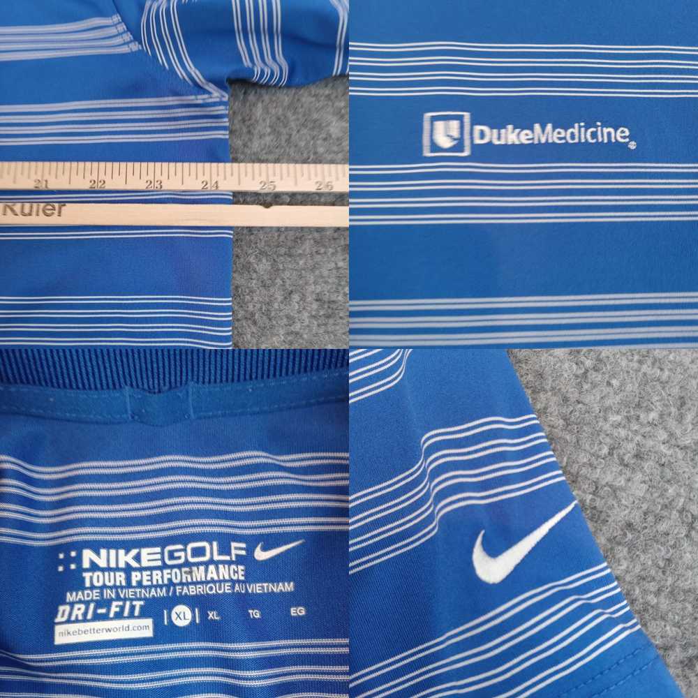 Nike Nike Polo Shirt Mens XL Blue White Striped D… - image 4