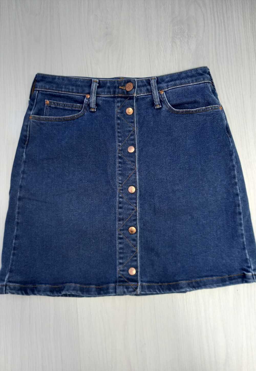 Y2K Denim Skirt Mini Mid Blue Denim - image 1