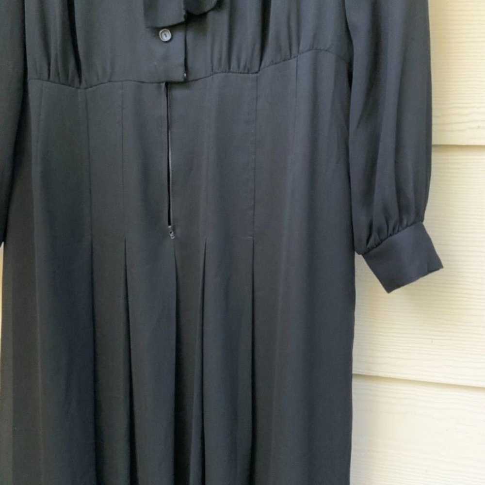 Vintage Witchy Dress Black Tie Bow Long Sleeves G… - image 10
