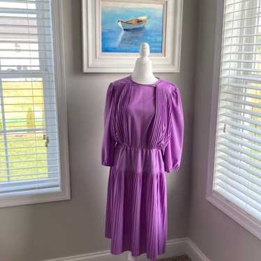 Vintage Beverly Collection Purple Pleated Dress