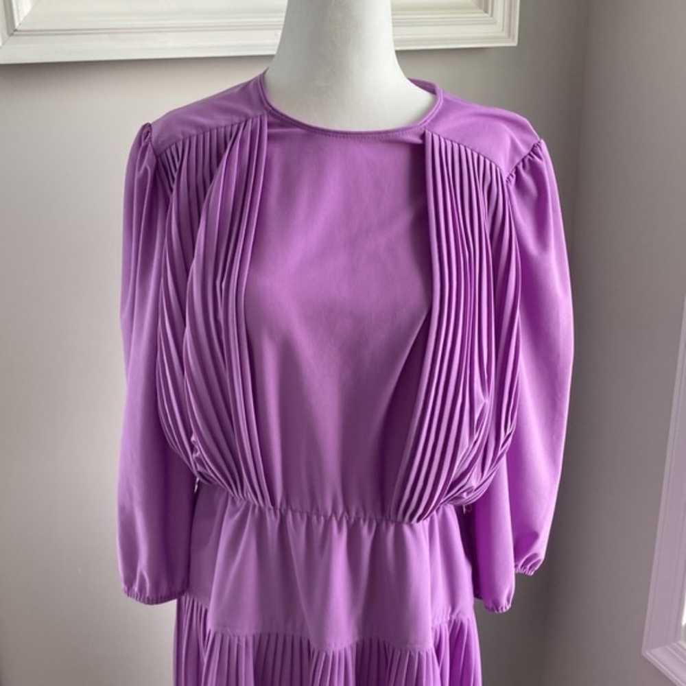 Vintage Beverly Collection Purple Pleated Dress - image 2