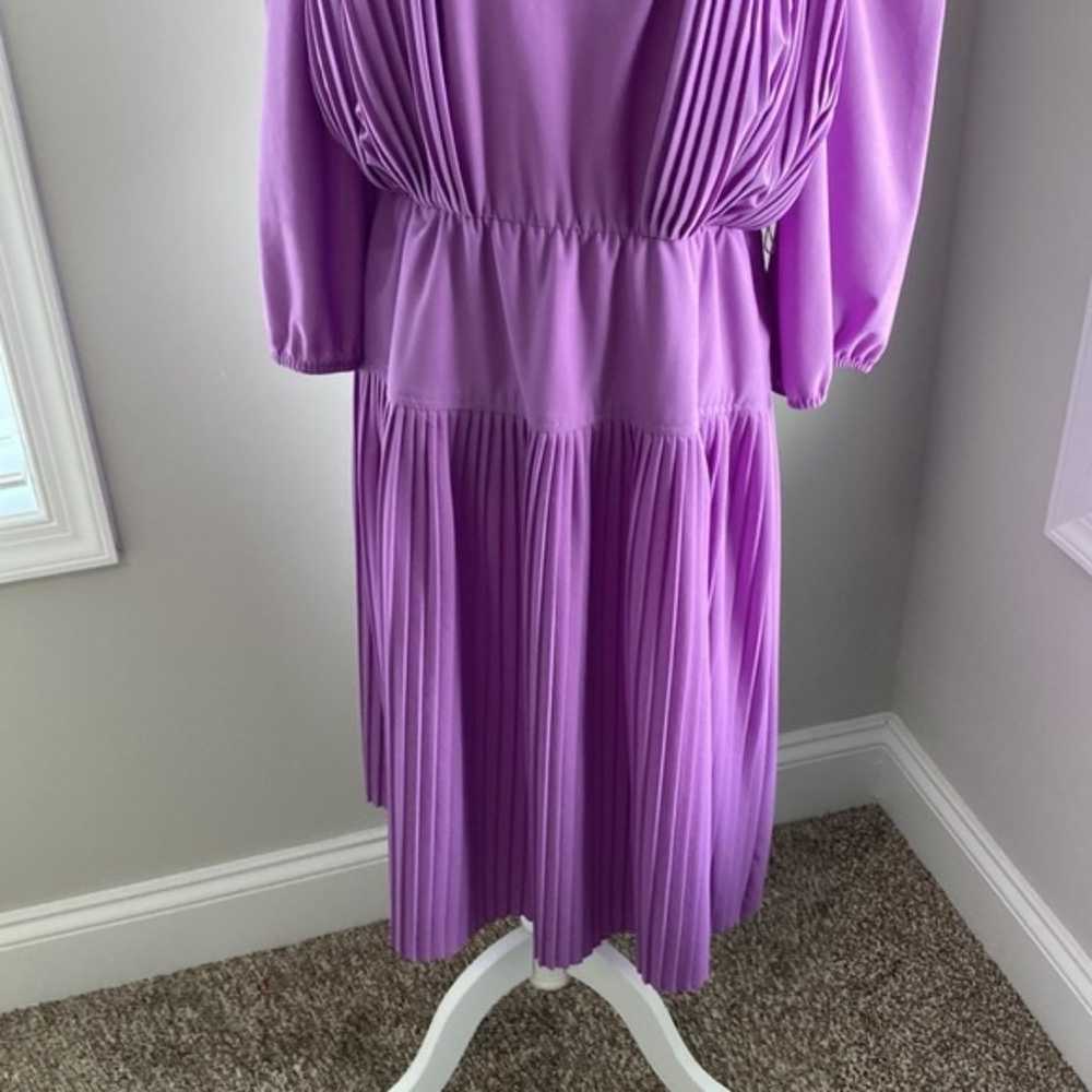 Vintage Beverly Collection Purple Pleated Dress - image 3