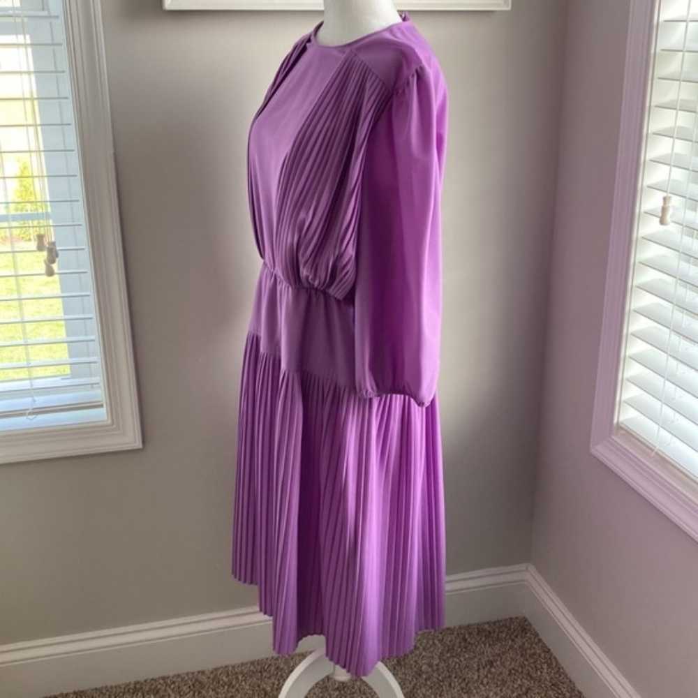 Vintage Beverly Collection Purple Pleated Dress - image 4