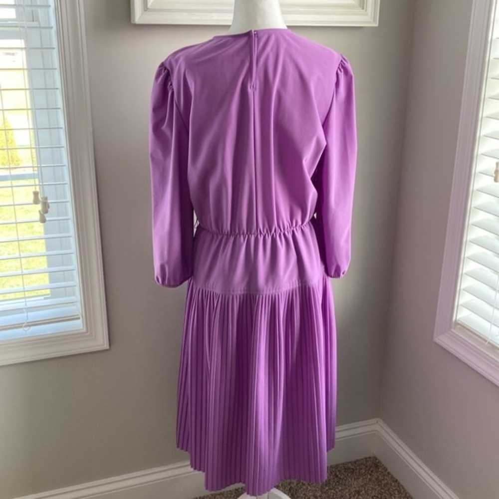 Vintage Beverly Collection Purple Pleated Dress - image 5