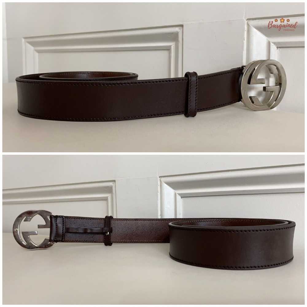 Gucci Gucci Brown Calfskin Leather Silver Interlo… - image 3