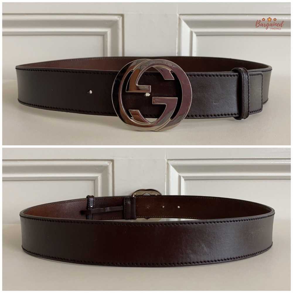 Gucci Gucci Brown Calfskin Leather Silver Interlo… - image 7