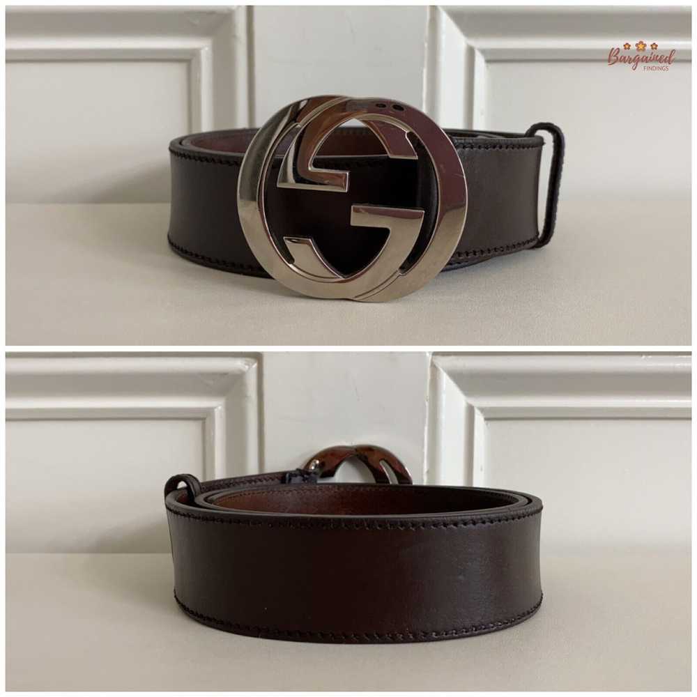 Gucci Gucci Brown Calfskin Leather Silver Interlo… - image 8