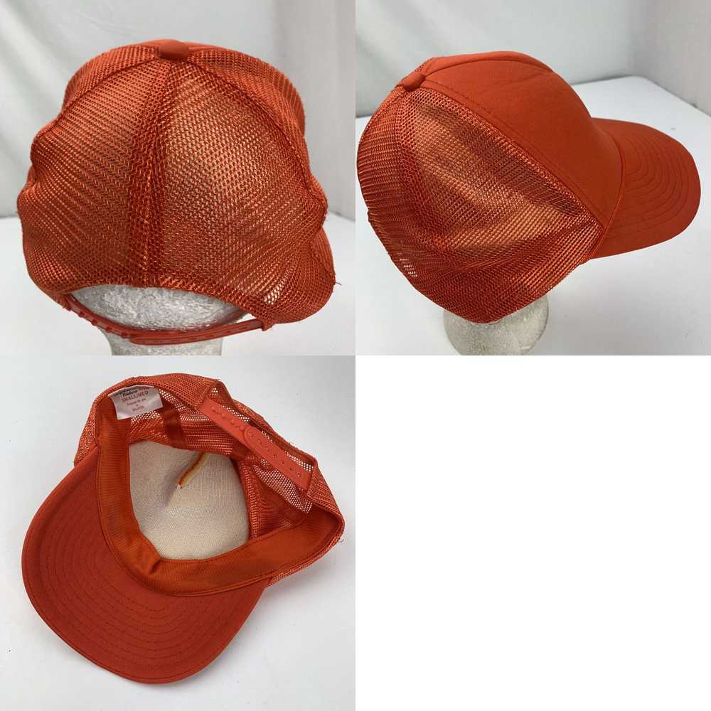 Vintage Blank Orange Trucker Mesh Cap Hat Snapback - image 4