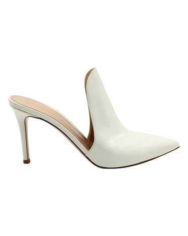 Gianvito Rossi White Patent Leather High Heel Mul… - image 1