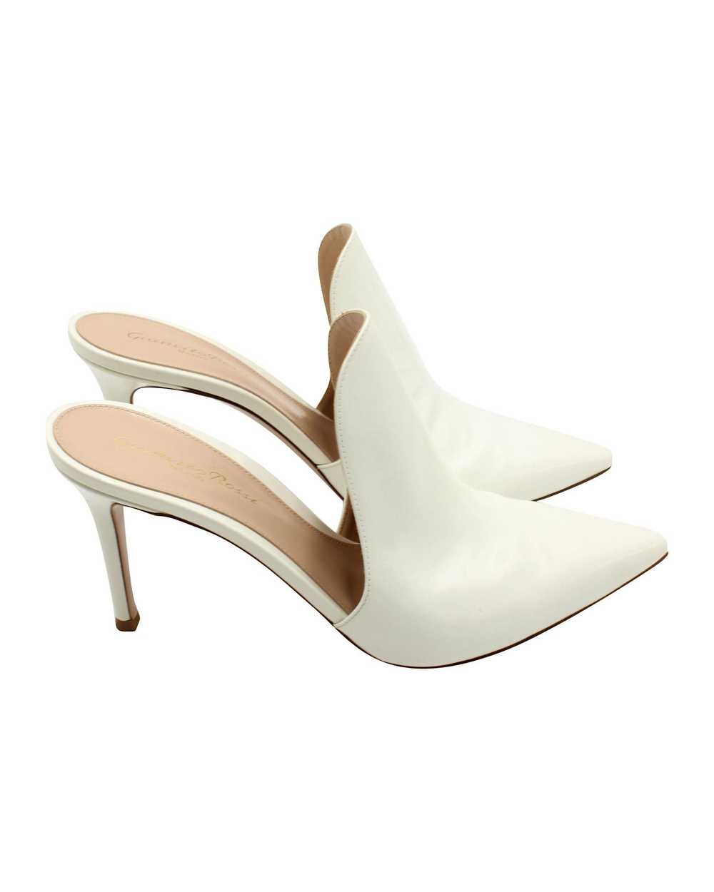 Gianvito Rossi White Patent Leather High Heel Mul… - image 3