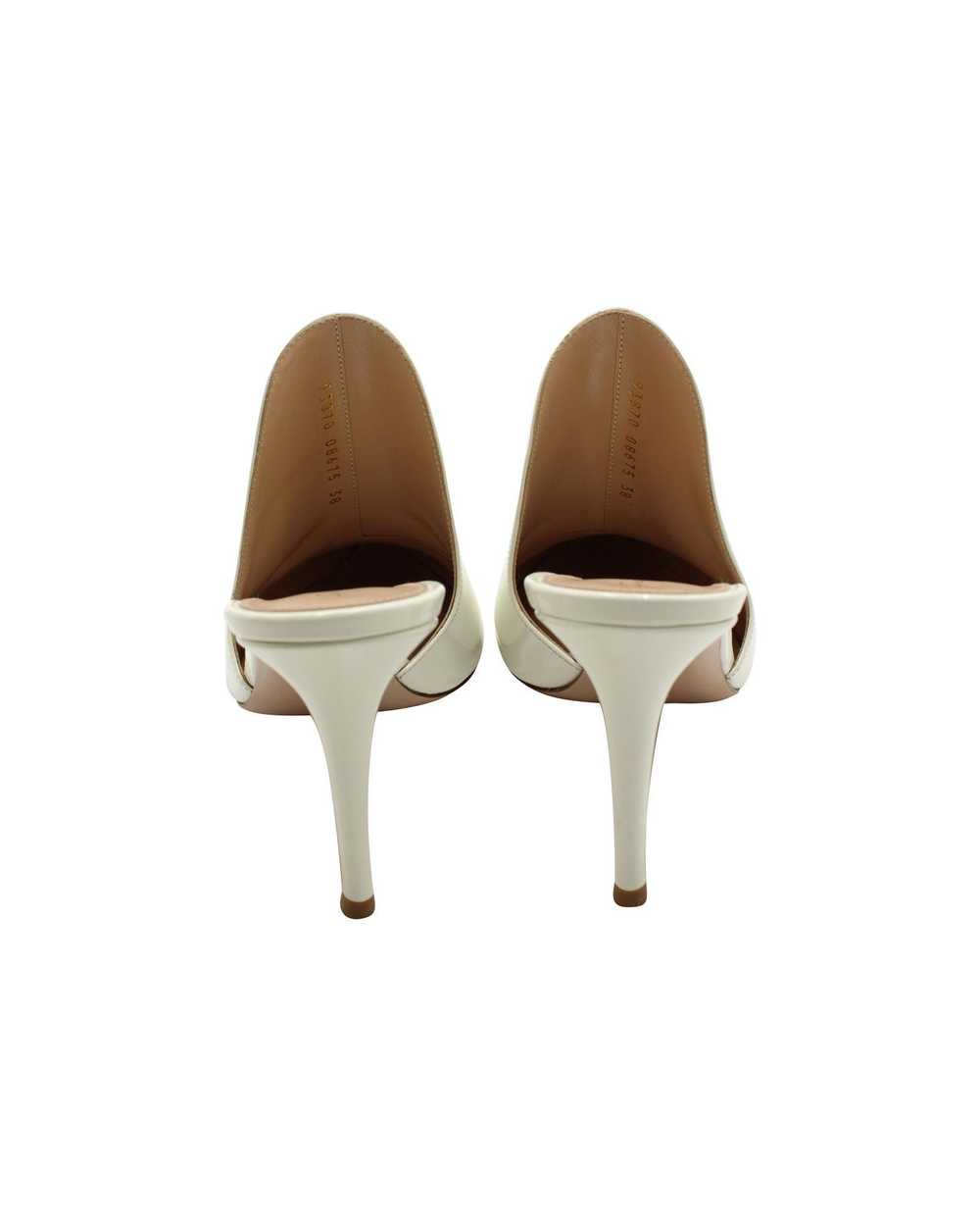 Gianvito Rossi White Patent Leather High Heel Mul… - image 4