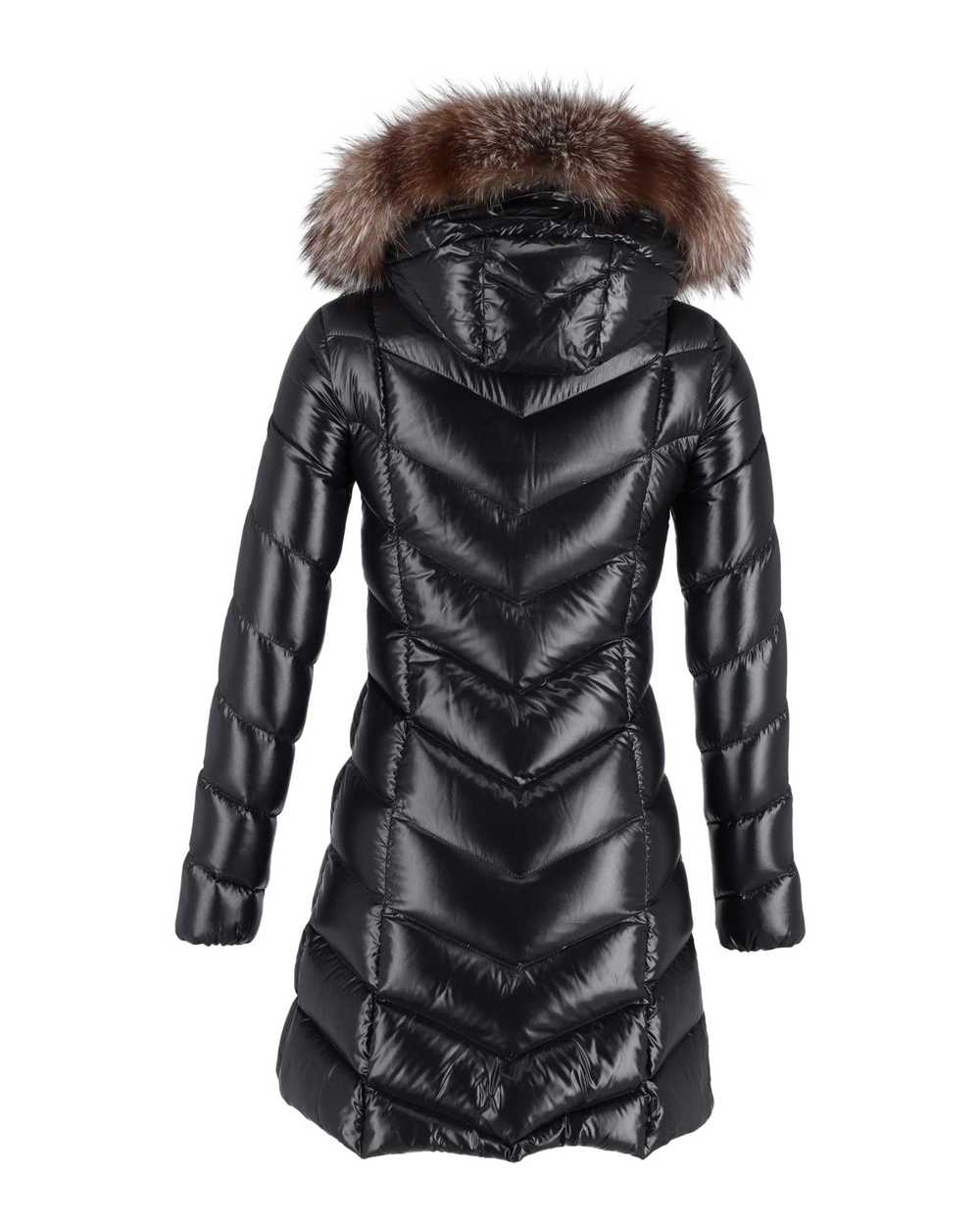 Moncler Fox Fur-Trimmed Long Down Jacket in Black… - image 3