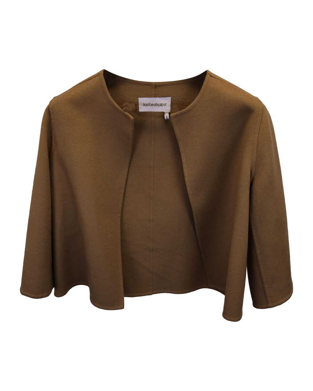 Yves Saint Laurent Luxurious Brown Cashmere Cropp… - image 1