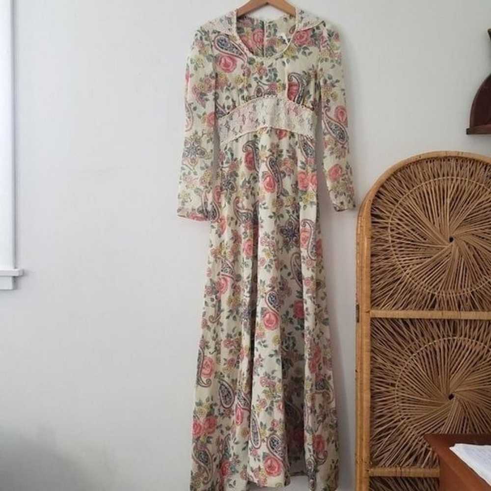 Vintage Act I Paisley Floral Long Dress - image 2