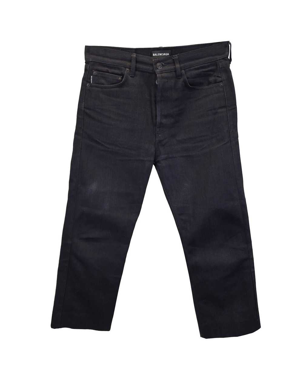 Balenciaga Mid-Waist Black Cotton Skinny Jeans - image 1