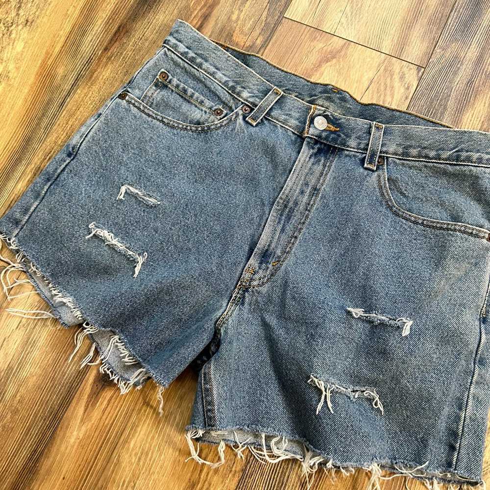 Levi's × Vintage Levi's Jean Shorts 550 Denim Cut… - image 3