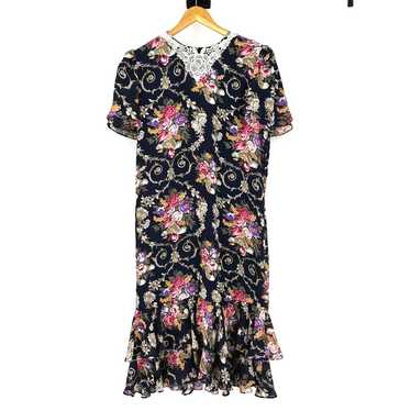 Vintage Liz Roberts Women Midi Floral Dress Size … - image 1