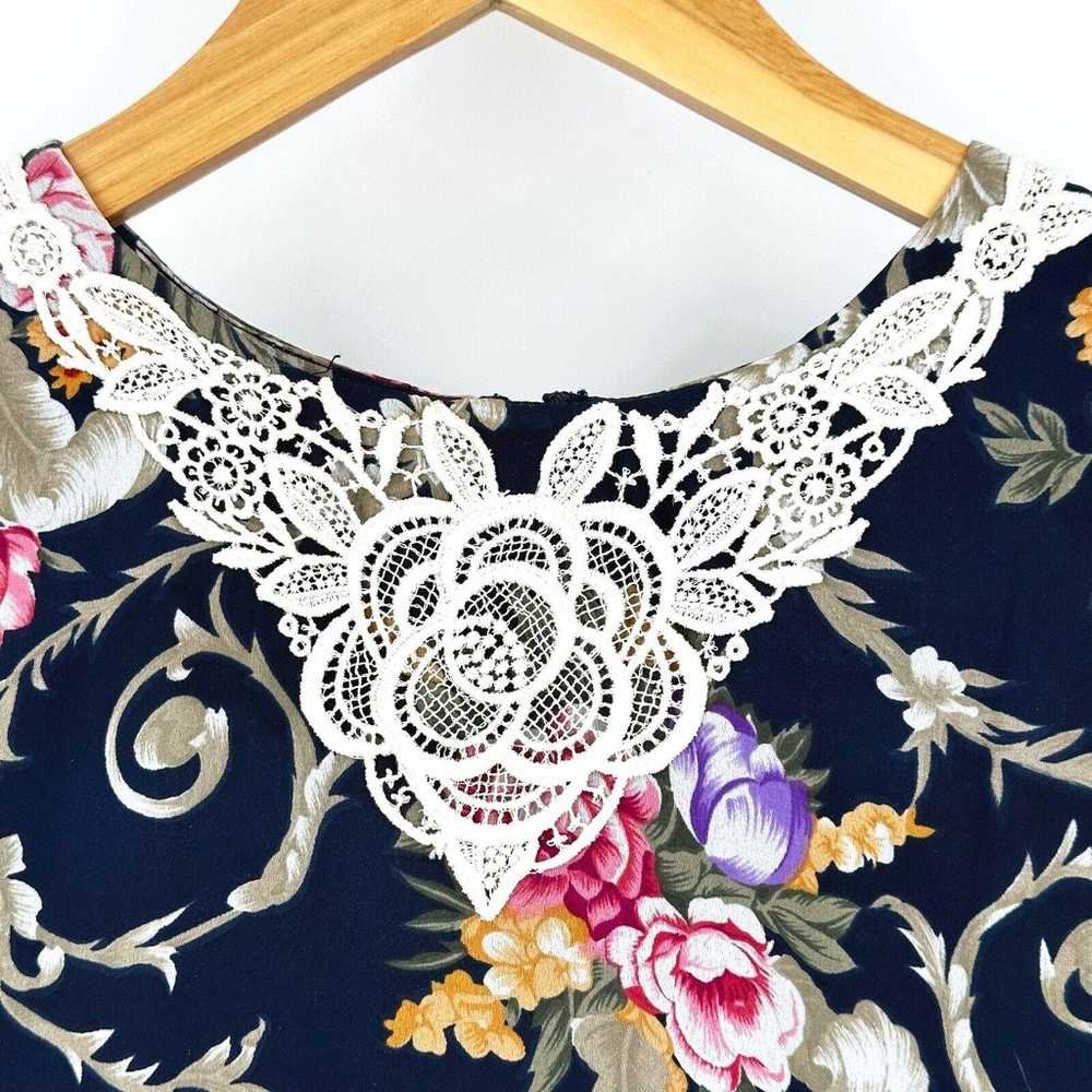 Vintage Liz Roberts Women Midi Floral Dress Size … - image 7