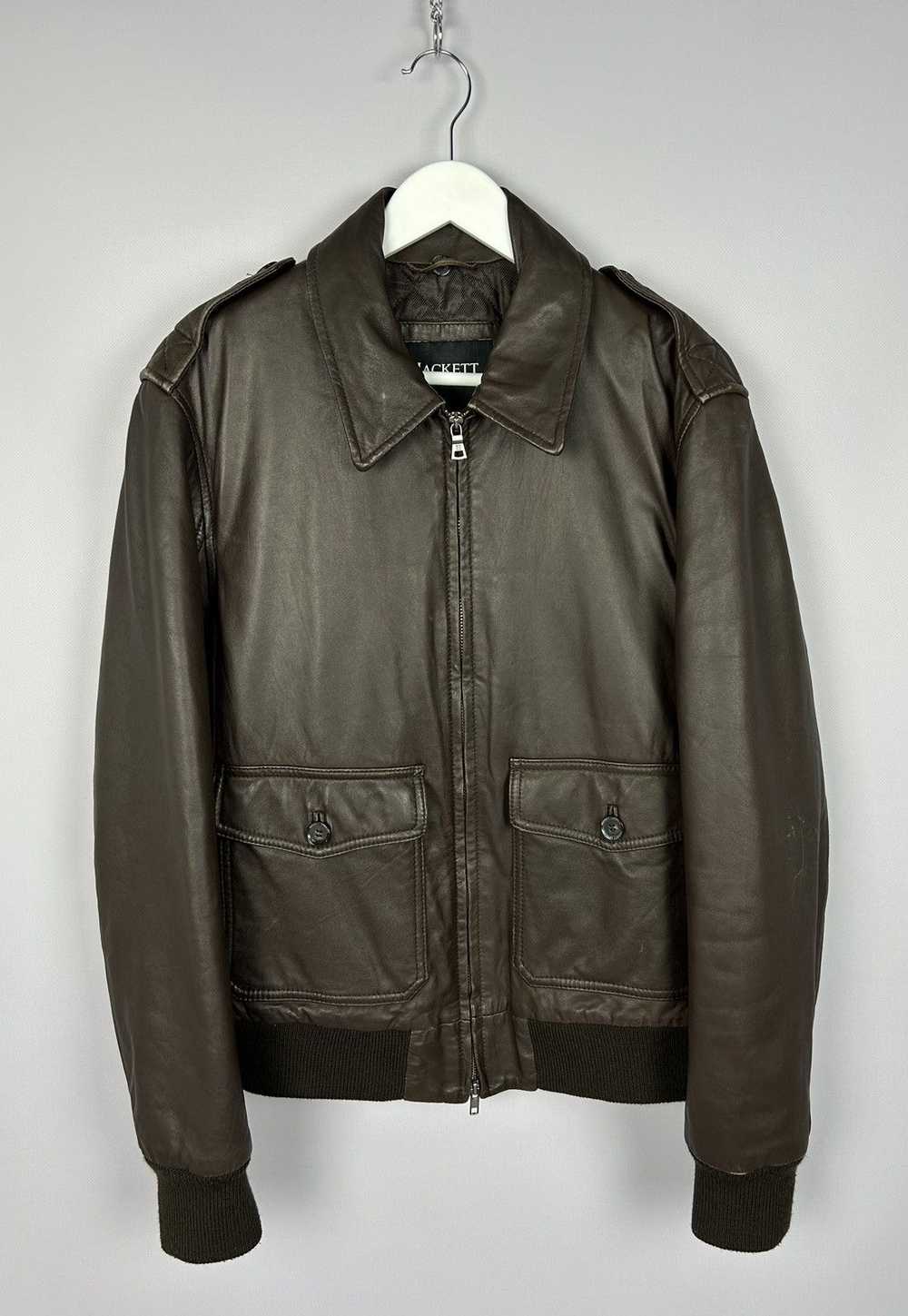 Hackett × Leather Jacket × Vintage Hackett Leathe… - image 1