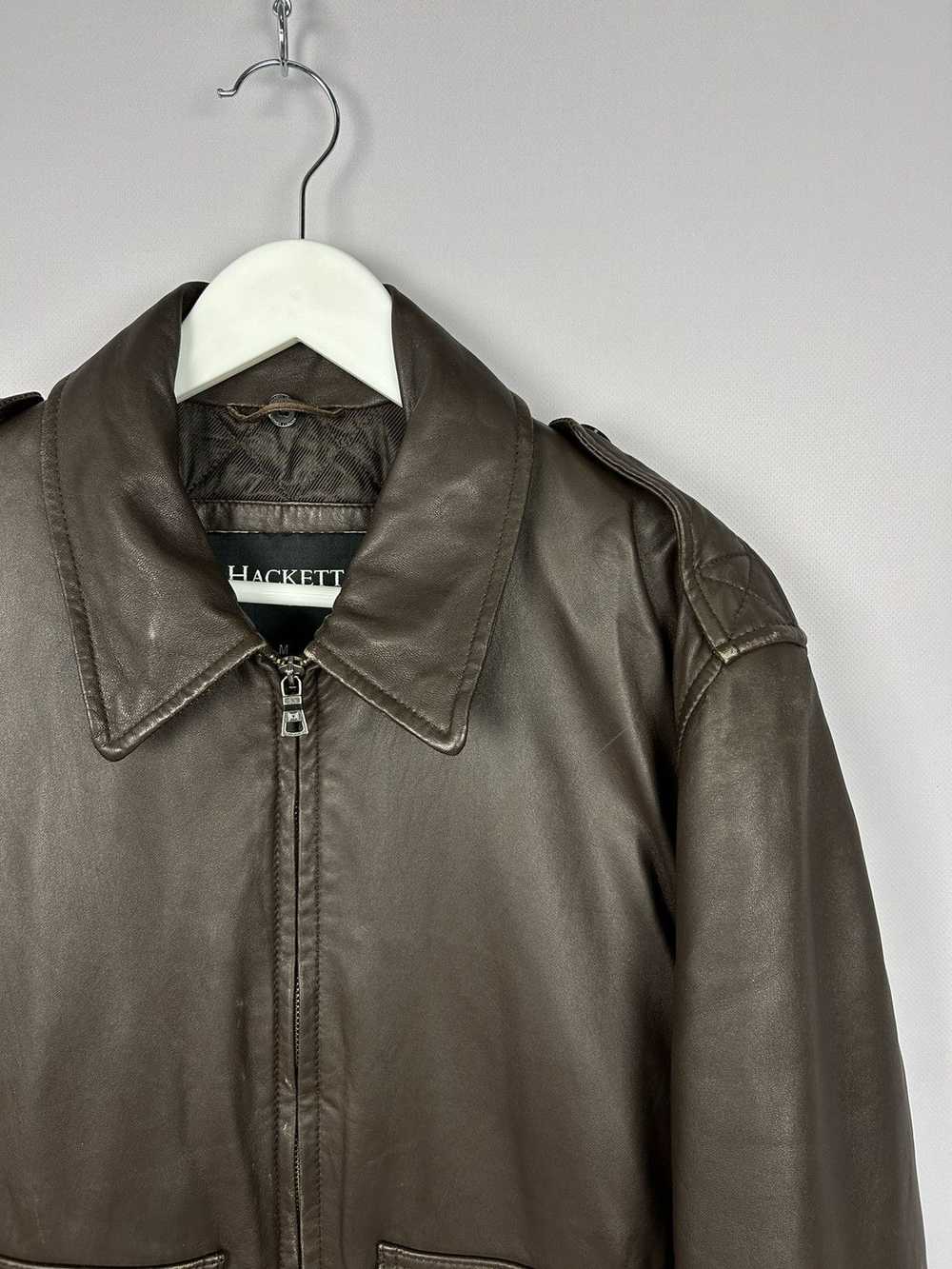 Hackett × Leather Jacket × Vintage Hackett Leathe… - image 5