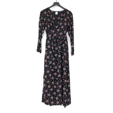 HANNA ANDERSSON Floral Maxi Dress Black Pink M