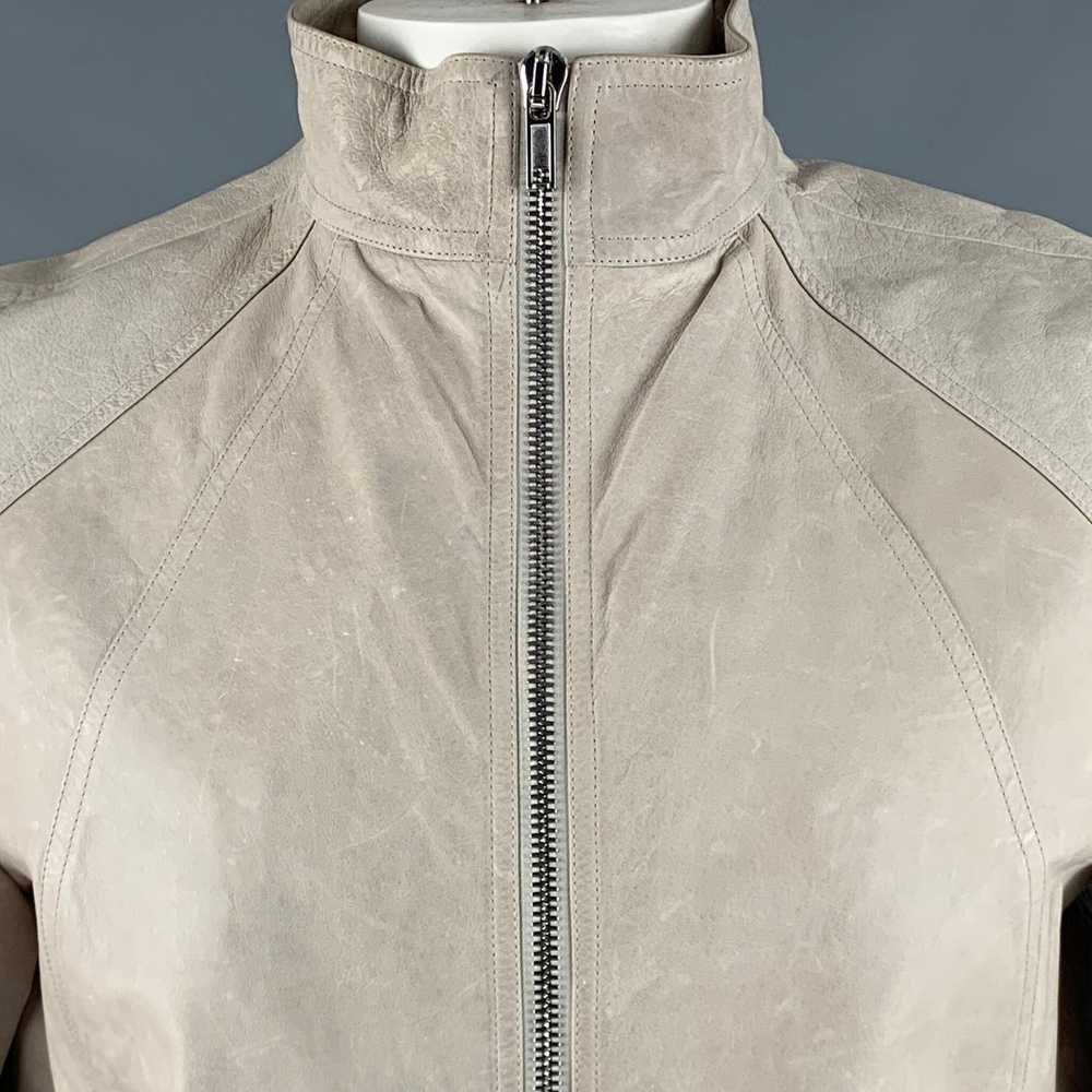 Rick Owens Grey Leather Zip Up Jacket - image 2