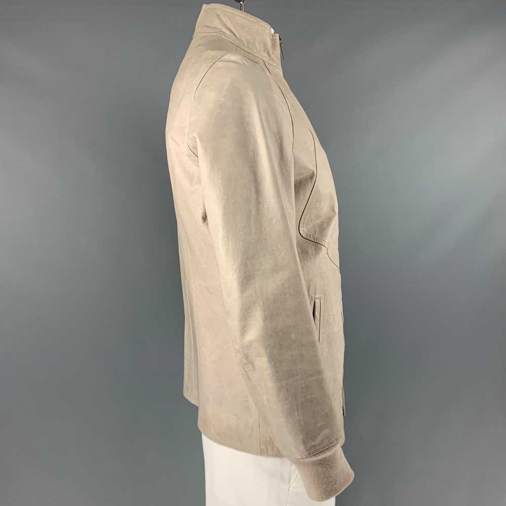 Rick Owens Grey Leather Zip Up Jacket - image 3