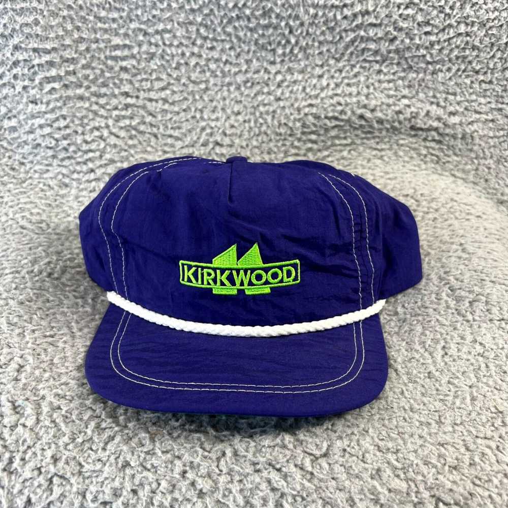 Vintage Vintage Kirkwood Hat Purple Green Leather… - image 2