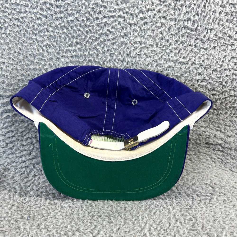 Vintage Vintage Kirkwood Hat Purple Green Leather… - image 3