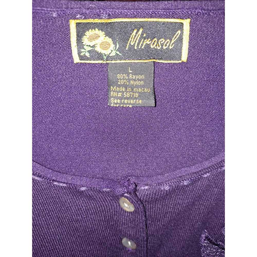 Other Vintage Mirasol Purple Button Cardigan Size… - image 3