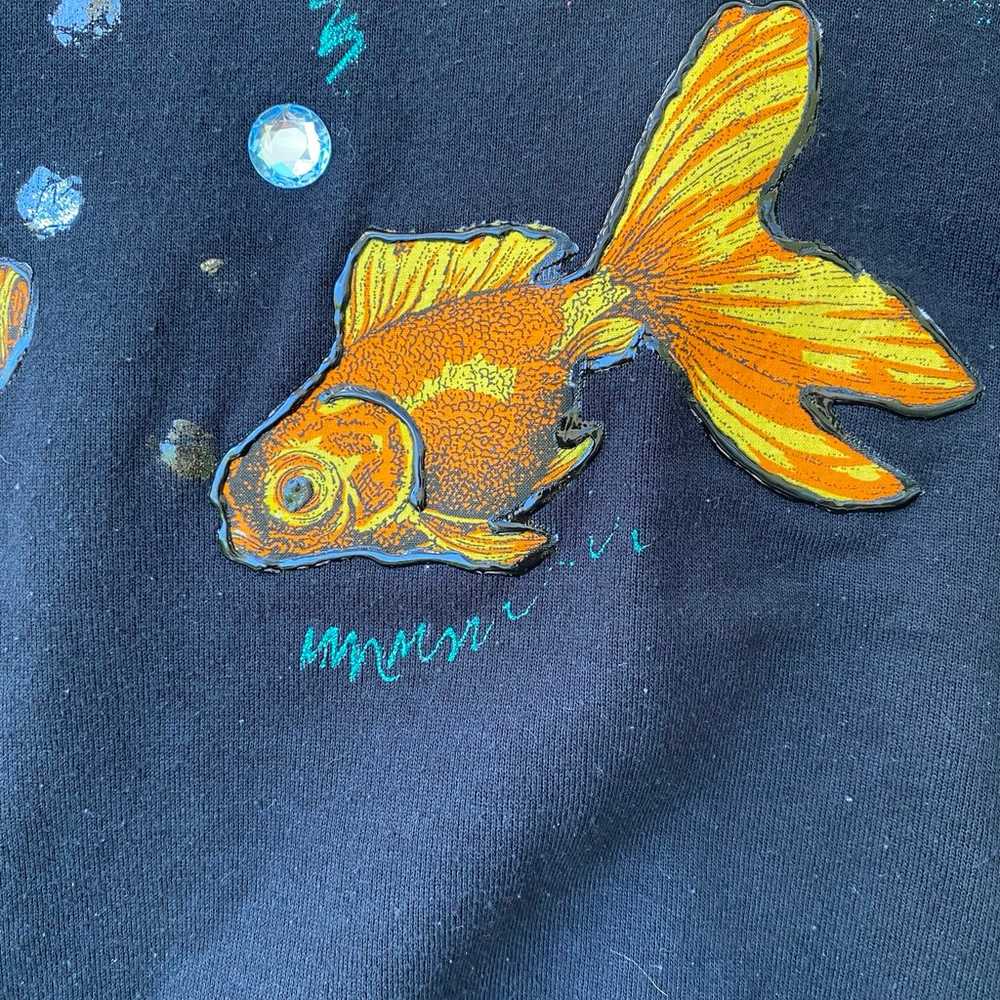 VTG Realistic Goldfish Pullover Sweater - image 3