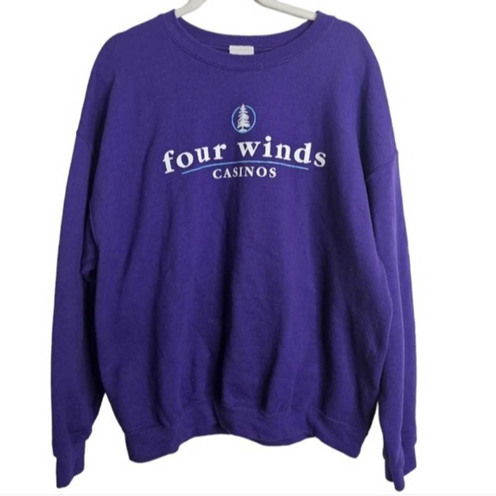 Four Winds Casino Purple Crewneck Sweater - image 1