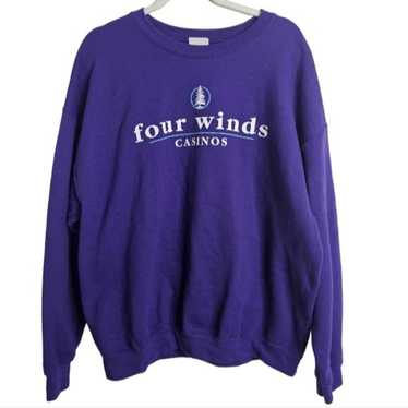 Four Winds Casino Purple Crewneck Sweater - image 1